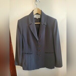 Tahari ASL Women Gray Blazer Size 8 Petite